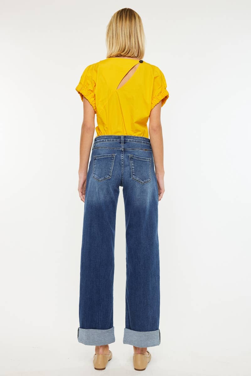 HIGH RISE WIDE LEG JEANS-KC20083M