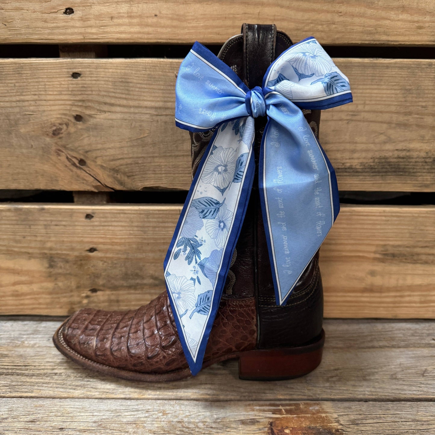 Blue Western Skinny Mini Wild Rag Scarf / Cowgirl Necktie #TW146