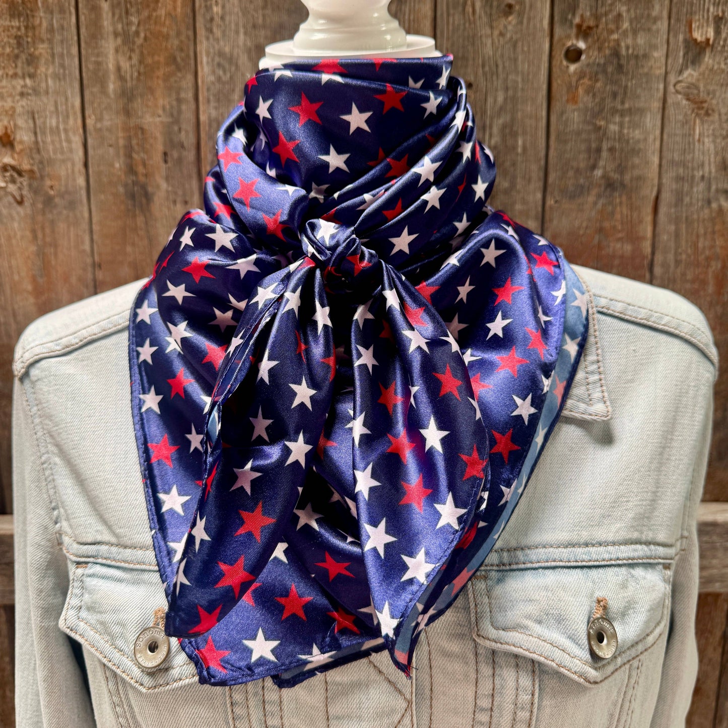 35X35" Red, White & Blue USA Star Wild Rag | Scarf WR3463