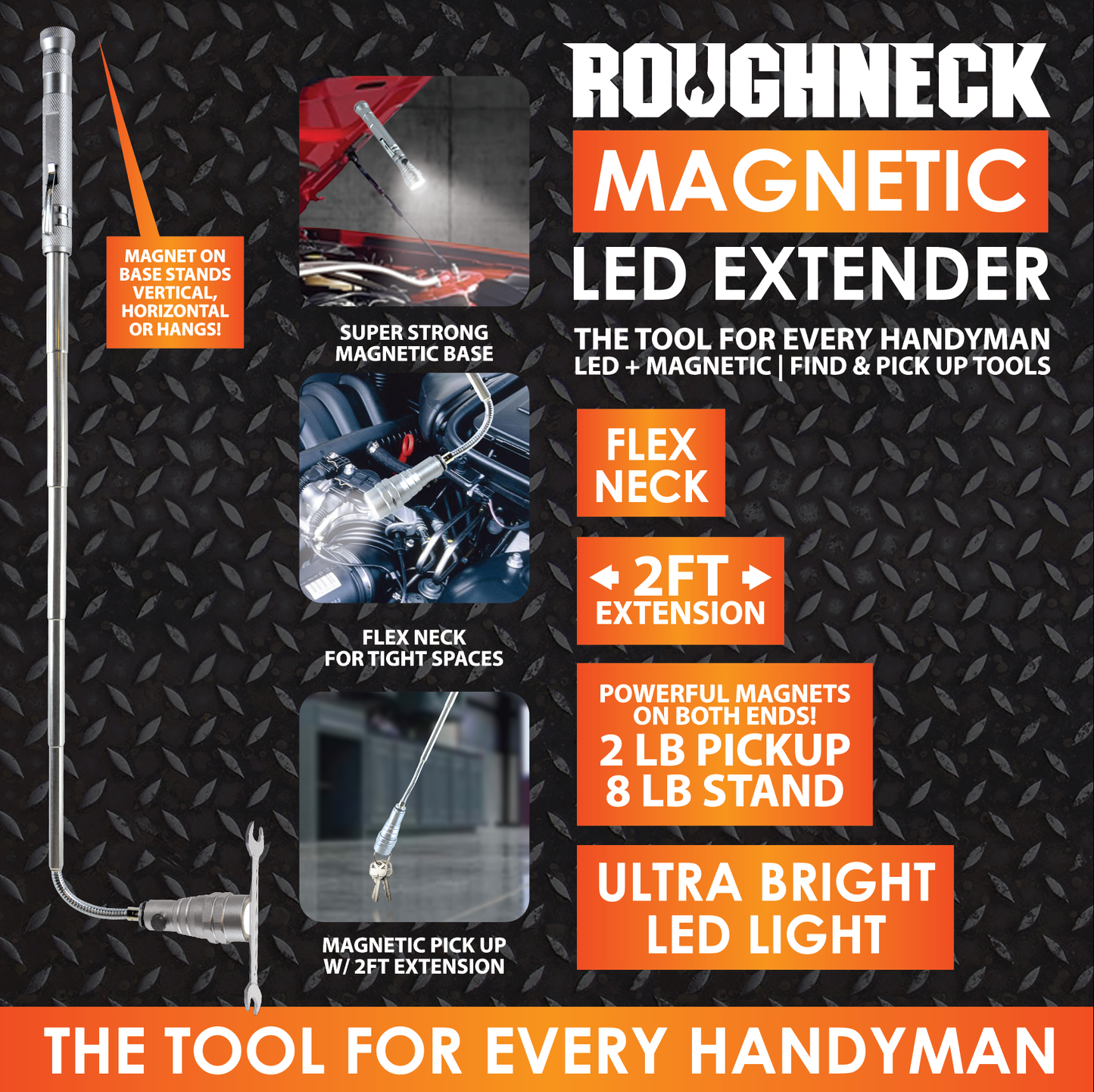 Roughneck Magnetic LED Flashlight Extender Tool