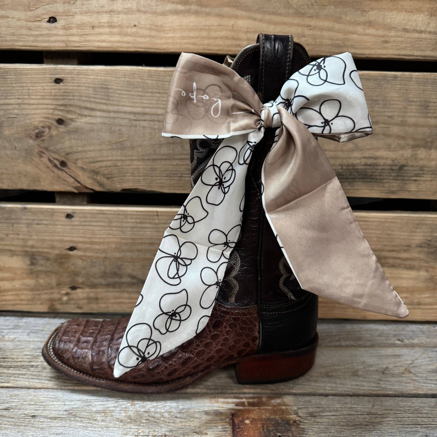 Cream Western Skinny Mini Wild Rag Scarf / Cowgirl Necktie #TW142