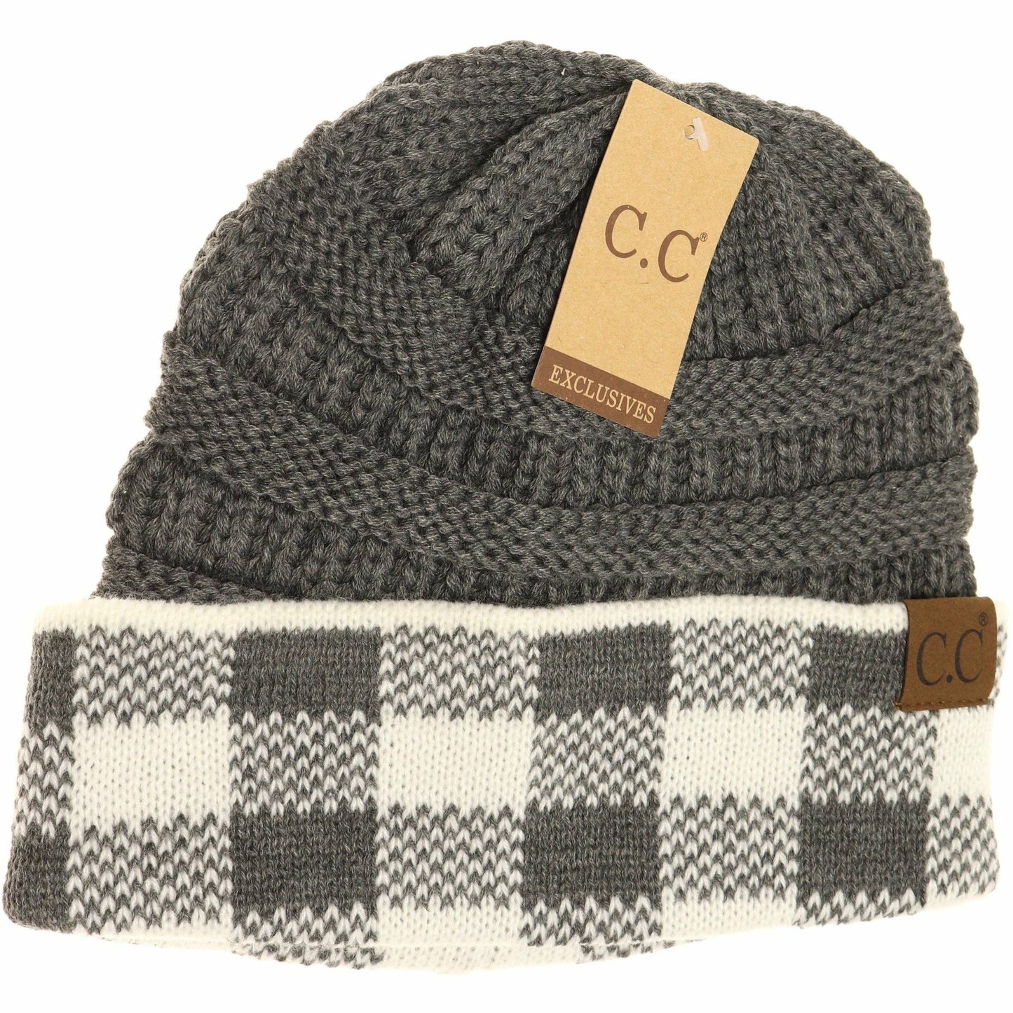 Buffalo Check Knit CC Beanie HAT82