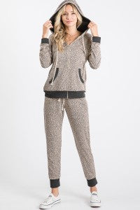 ANIMAL PRINT DRAWSTRING PANTS