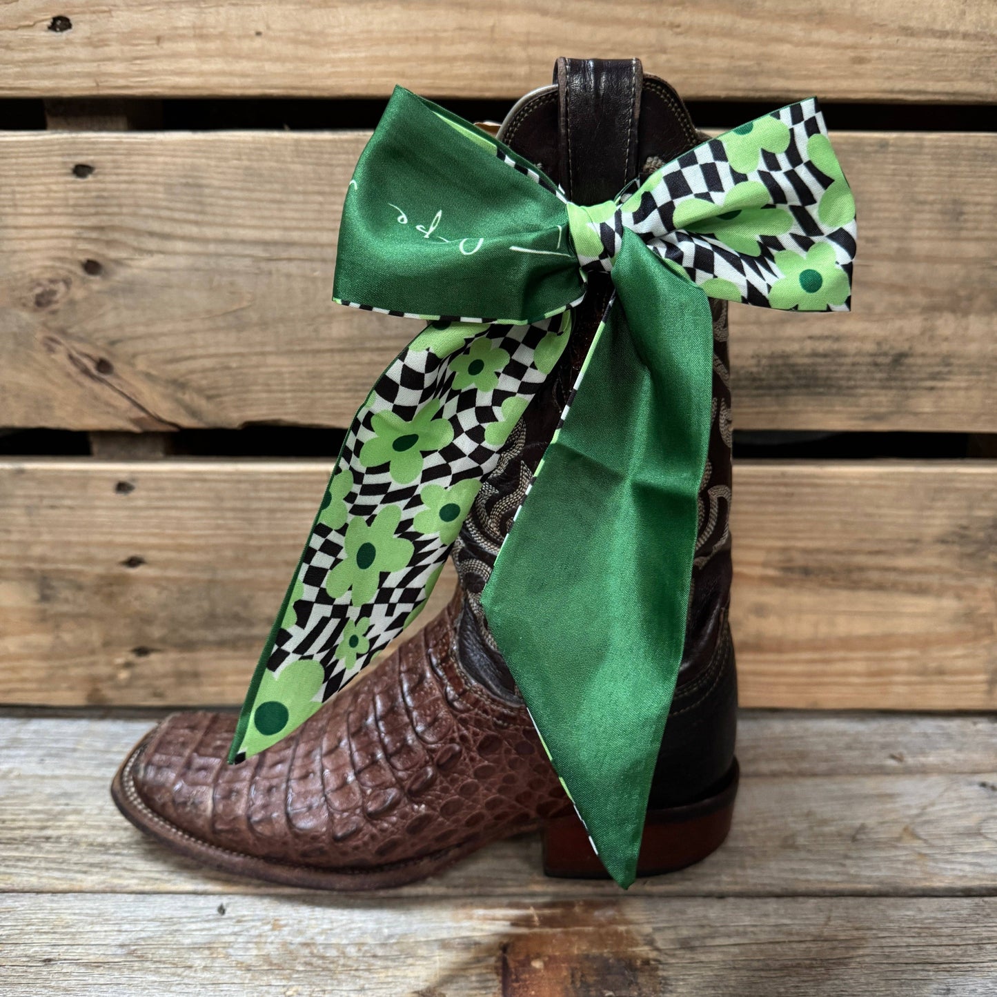Green Western Skinny Mini Wild Rag Scarf / Cowgirl Necktie #TW131