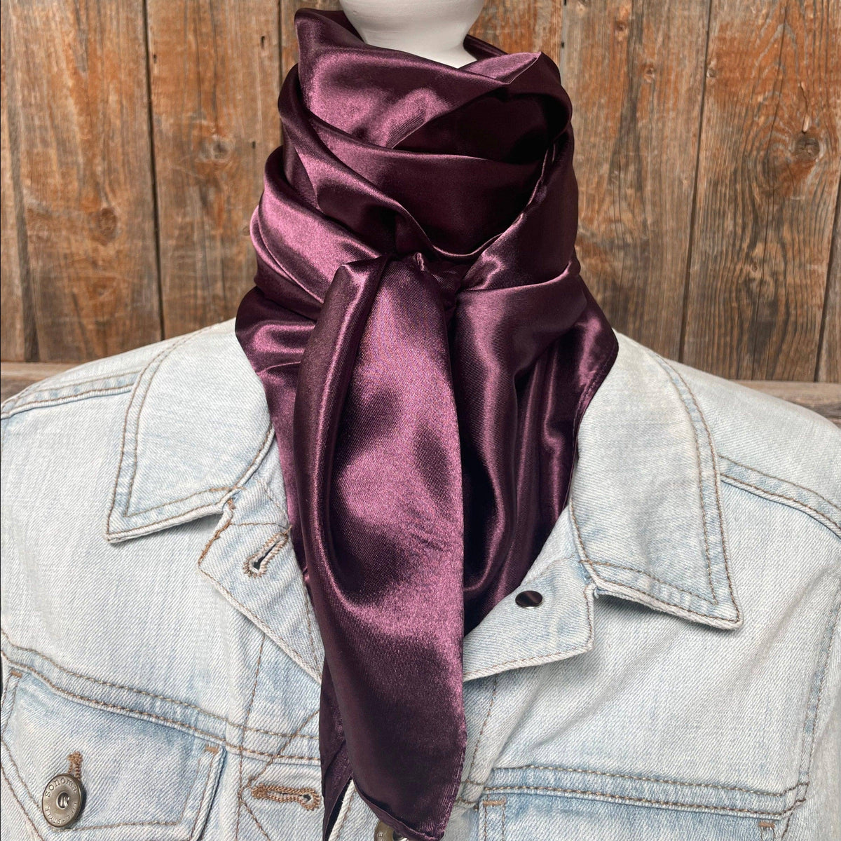 35X35" Solid Plum Wild Rag - Western Scarf