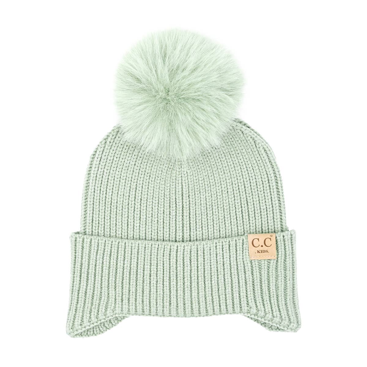 KIDS C.C Double Pom Beanie with Ear Flaps