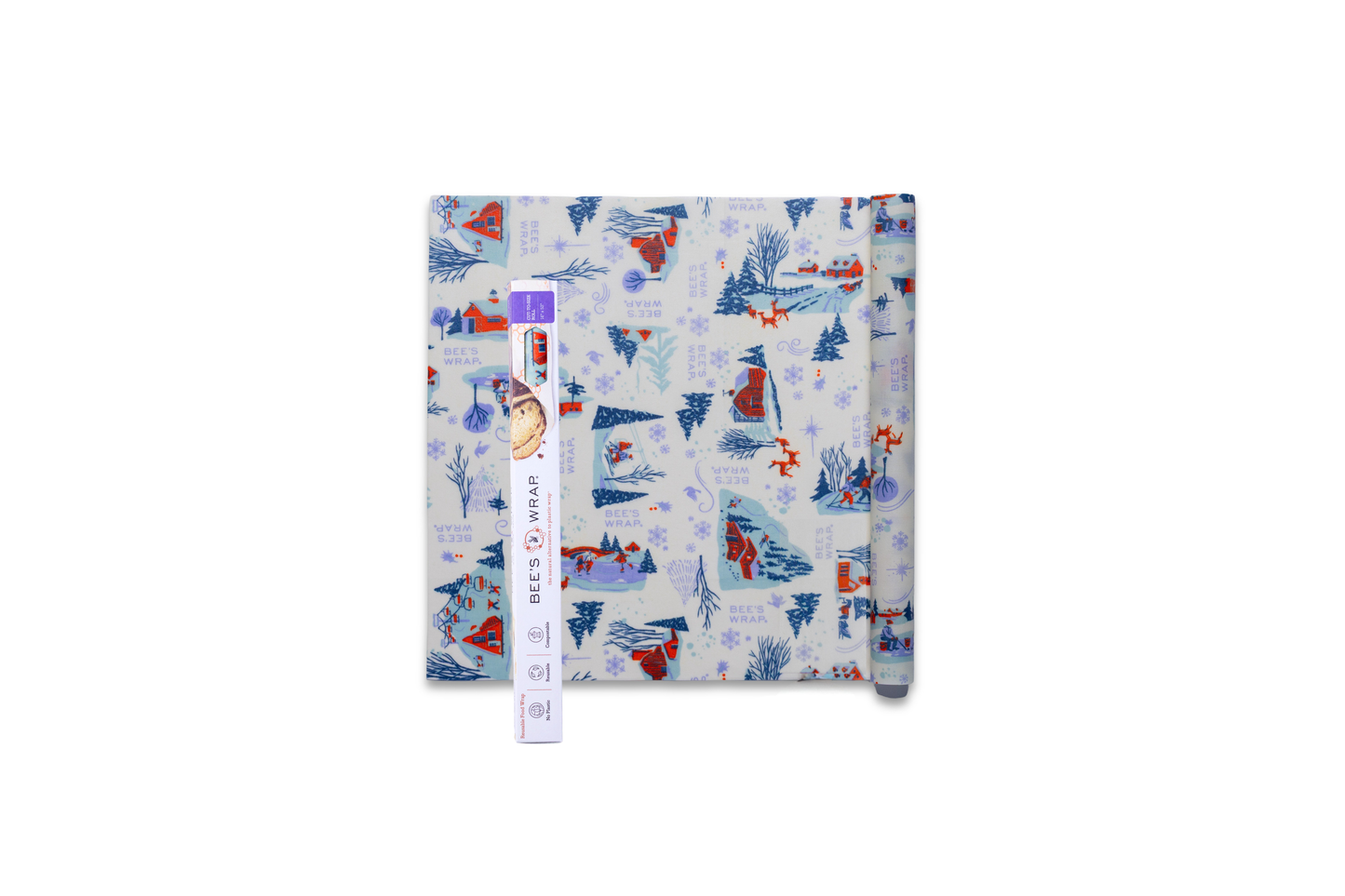 Bees Wrap Reusable Beeswax Food Wrap Roll -Snow Day