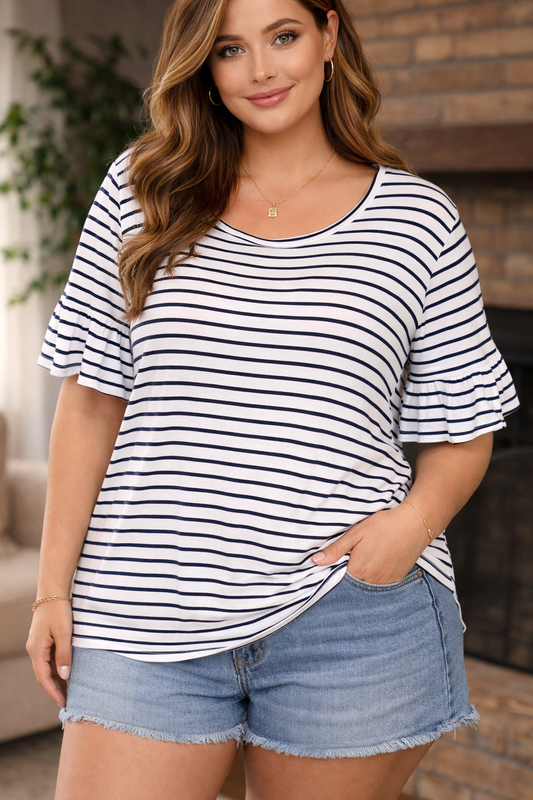 Black and White striped 3xl