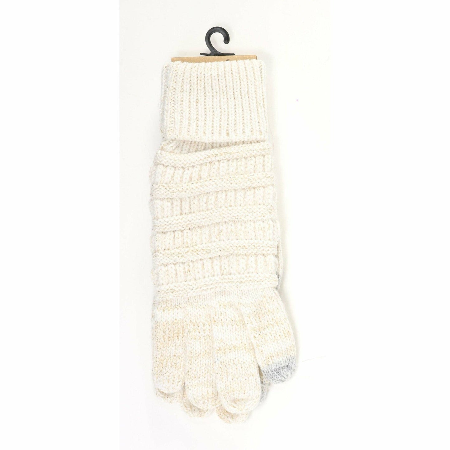 Metallic Cable Knit Women's CC Gloves