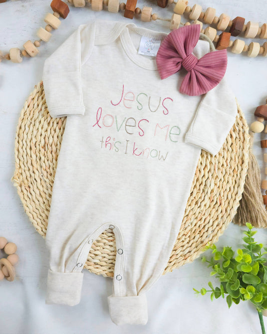 Baby Romper | Baby Girl Outfit - Jesus Loves Me