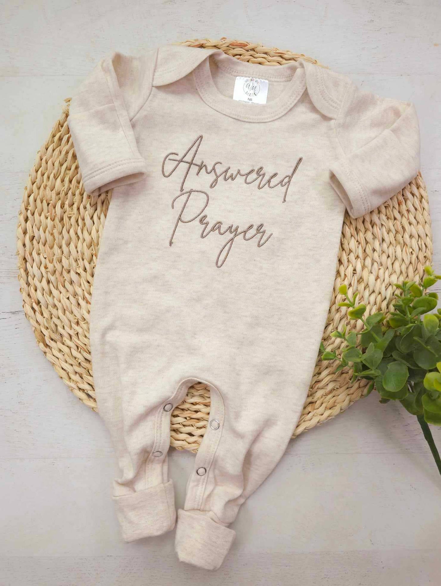 Baby Romper | Answered Prayers Oatmeal