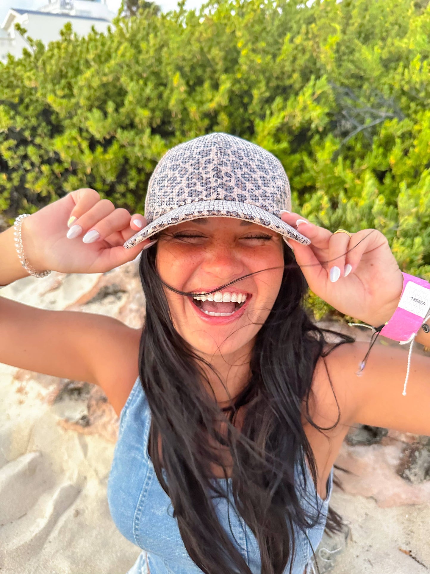 Clear Sequin Leopard C.C Ball Cap BAB8041