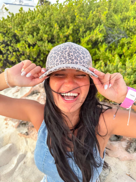 Clear Sequin Leopard C.C Ball Cap BAB8041