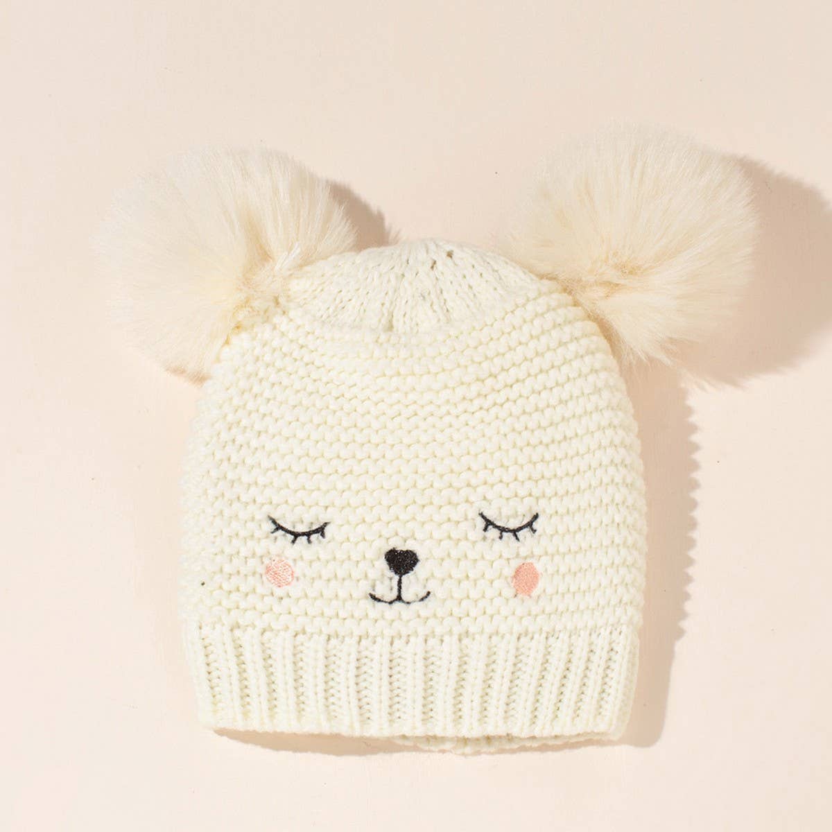 DOUBLE BALL CHILDREN'S KNITTED HAT