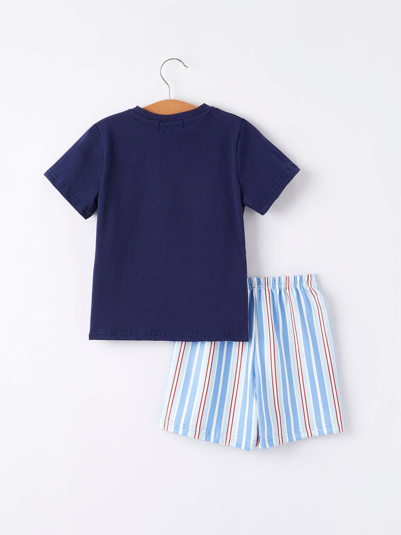 Flag Medal Ice Cream Smock Embroidery Boys Short Sleeved Shorts