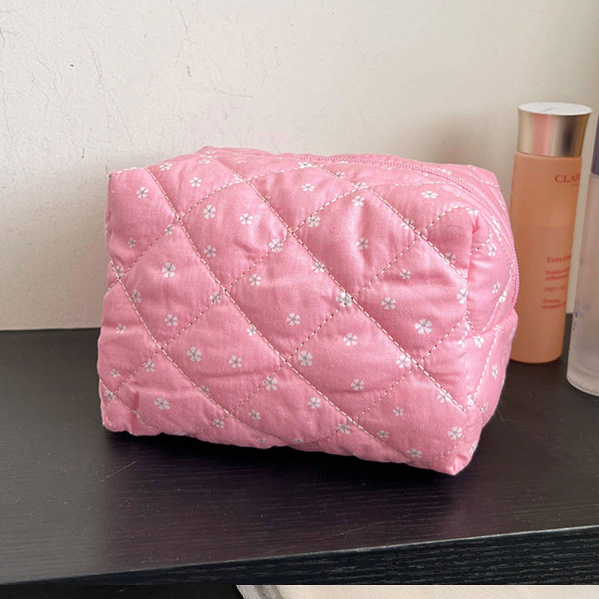 Floral Cotton Makeup Bag, Cosmetic Storage Pouch_CWAB4420