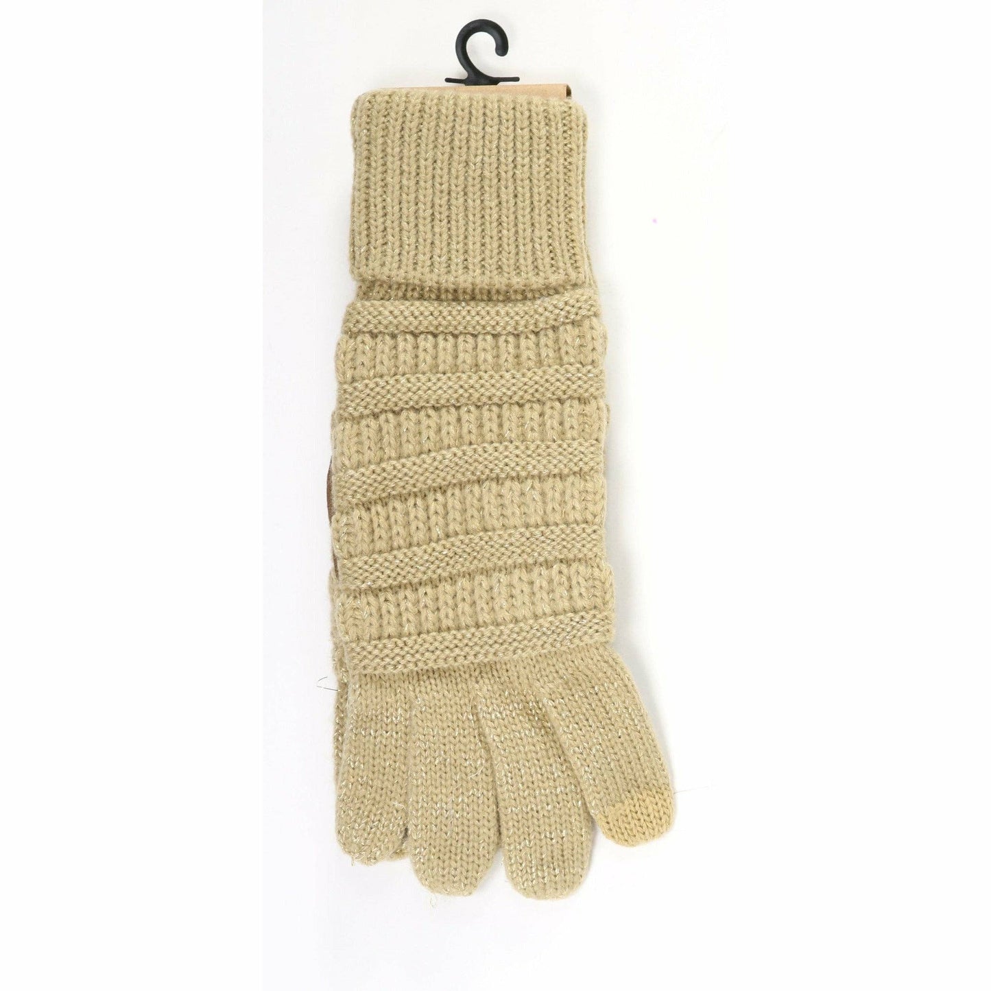 Metallic Cable Knit Women's CC Gloves