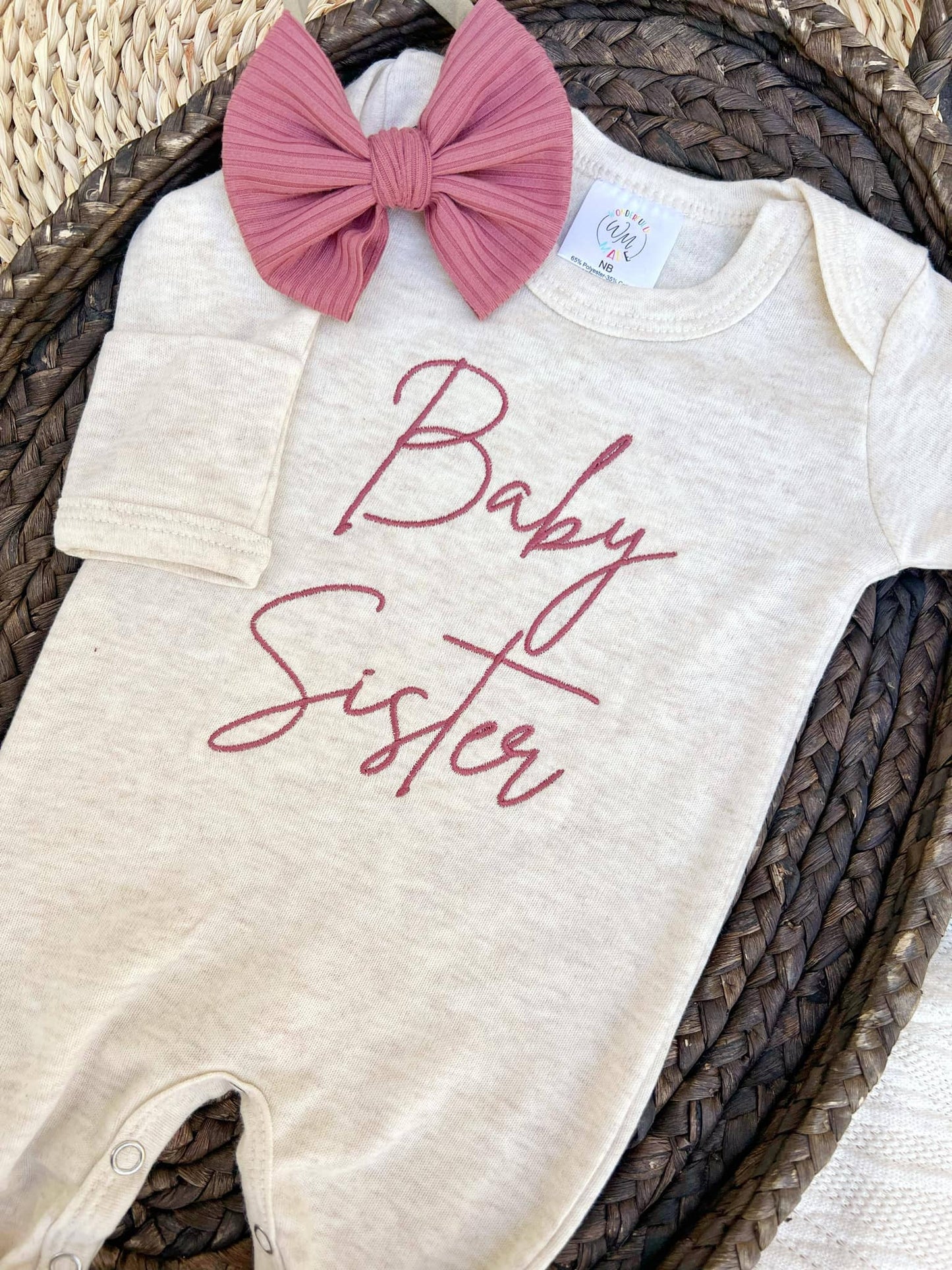 Baby Romper | Baby Sister Pink - Baby Announcement Outfit