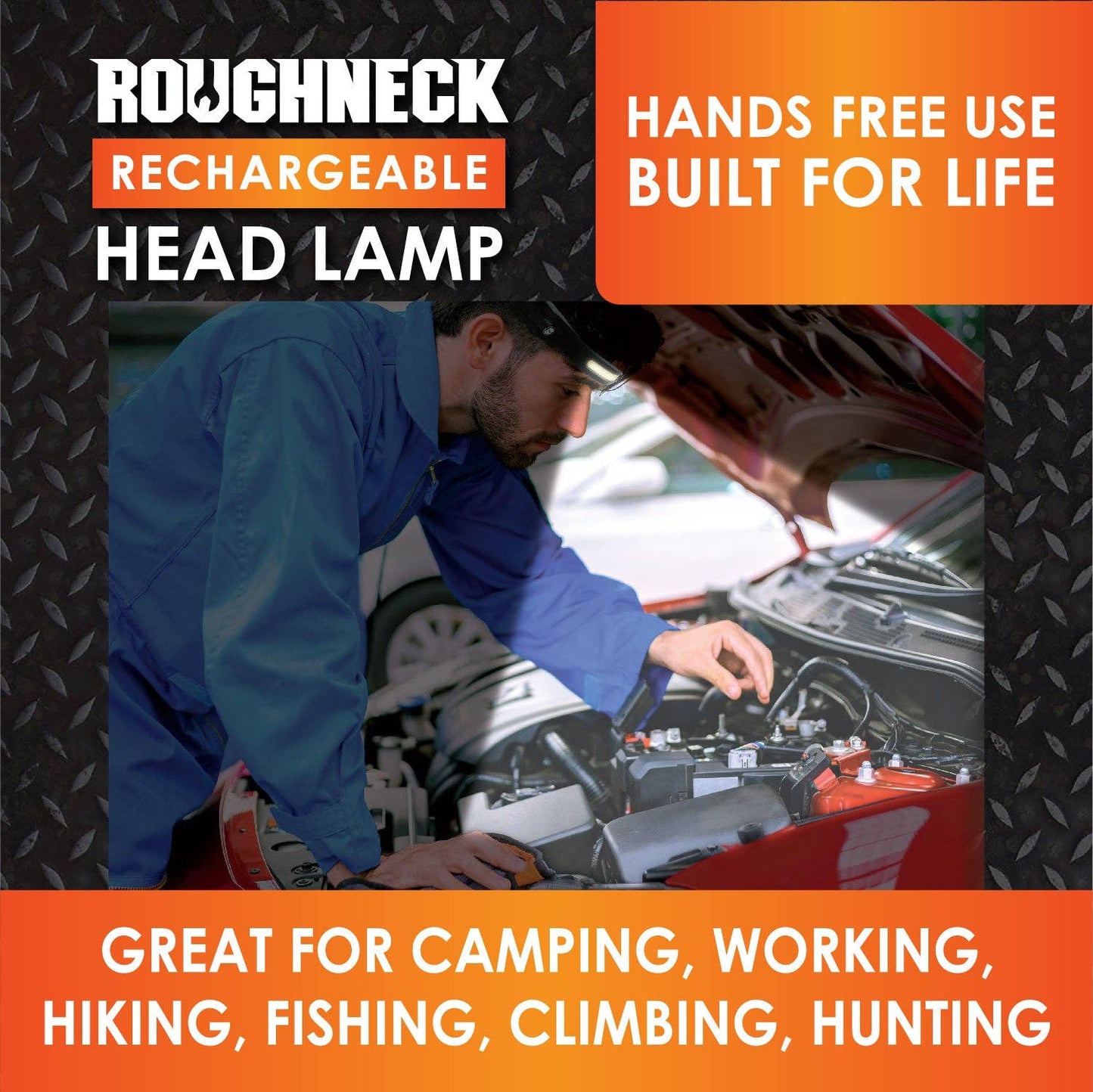 Roughneck Rechargable Headlamp Flashlight