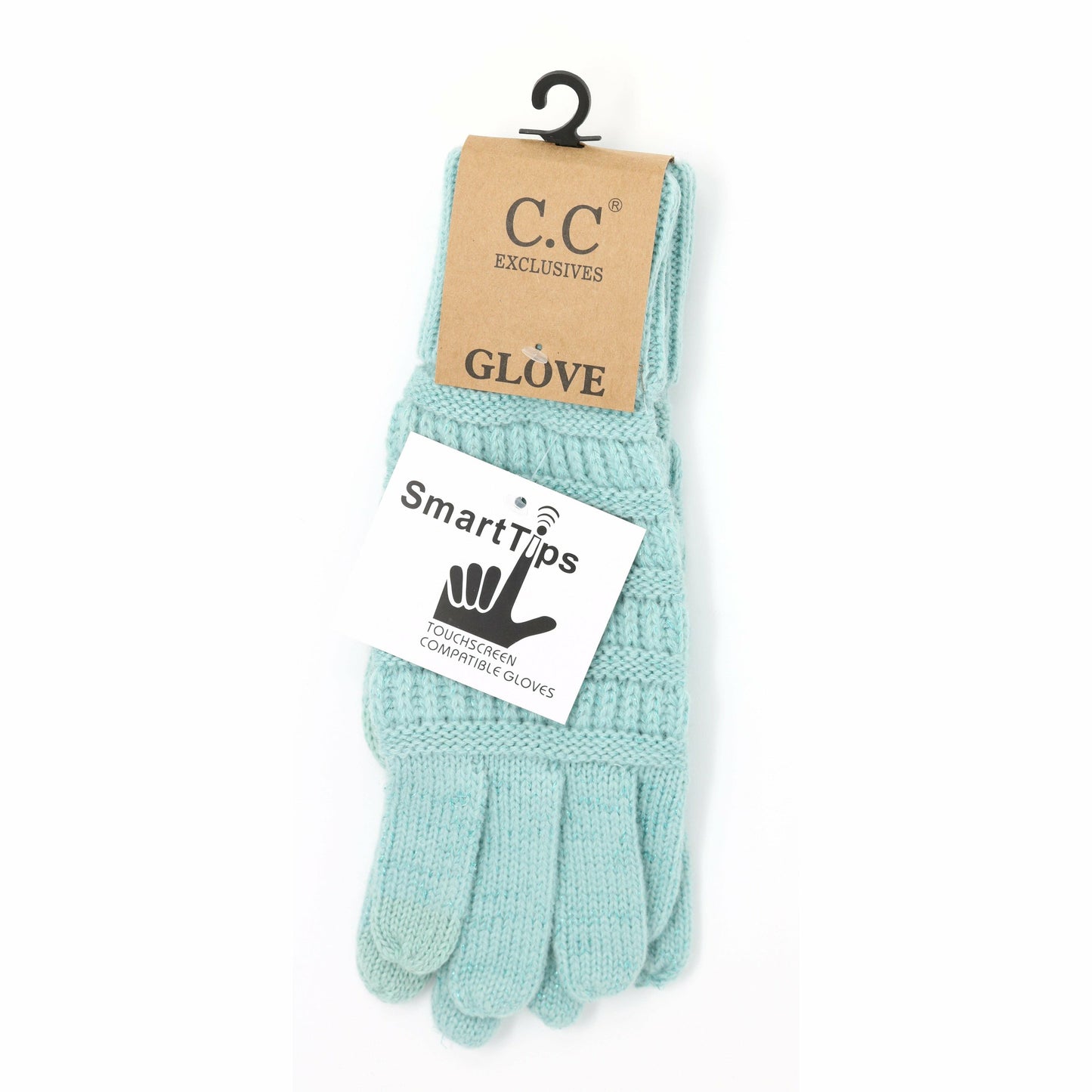 Metallic Cable Knit Women's CC Gloves