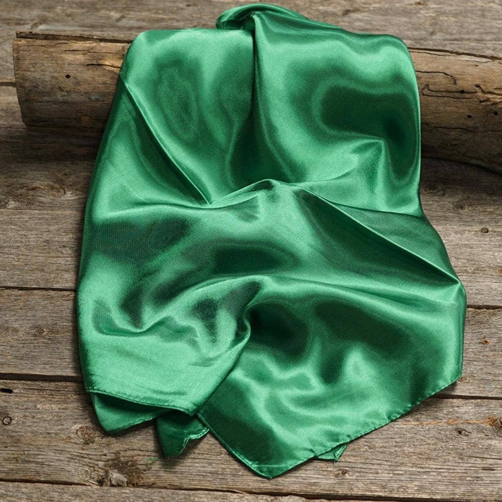 35X35" Solid Green  Wild Rag - Western Scarf