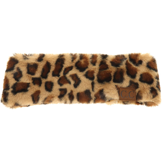 Leopard Faux Fur Fashion Headband for Women