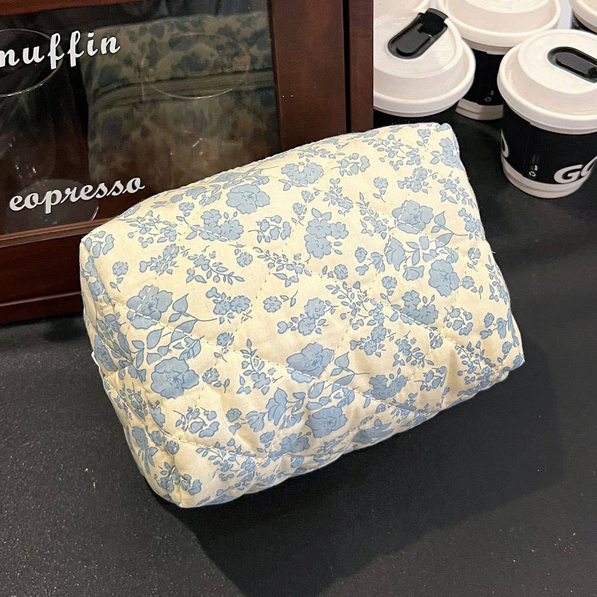Floral Cotton Makeup Bag, Cosmetic Storage Pouch_CWAB4420