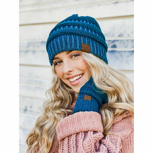 Metallic Cable Knit Women's CC Gloves