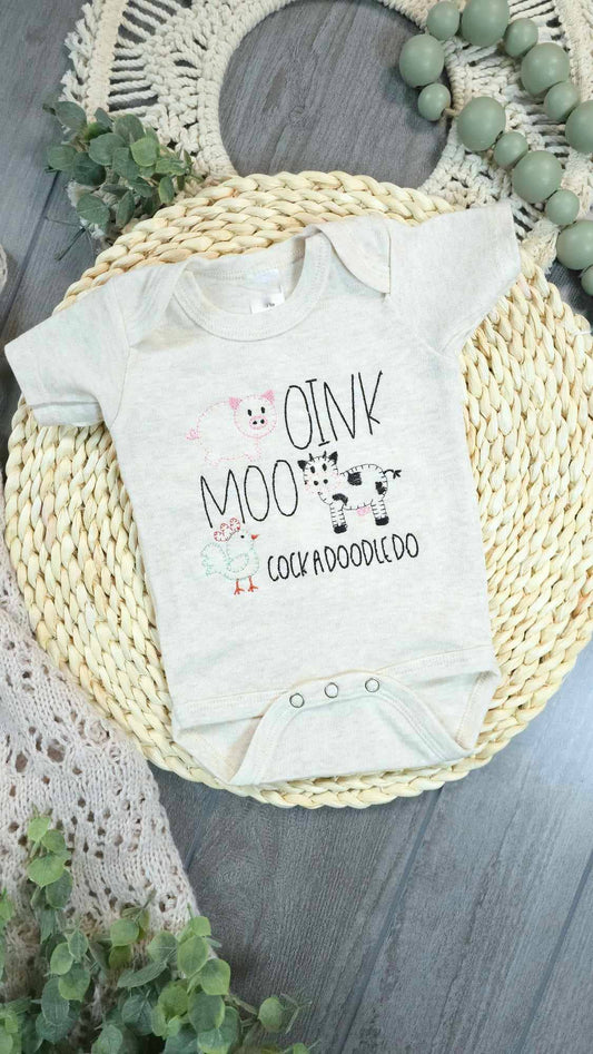 Baby Bodysuit | Farm Animals