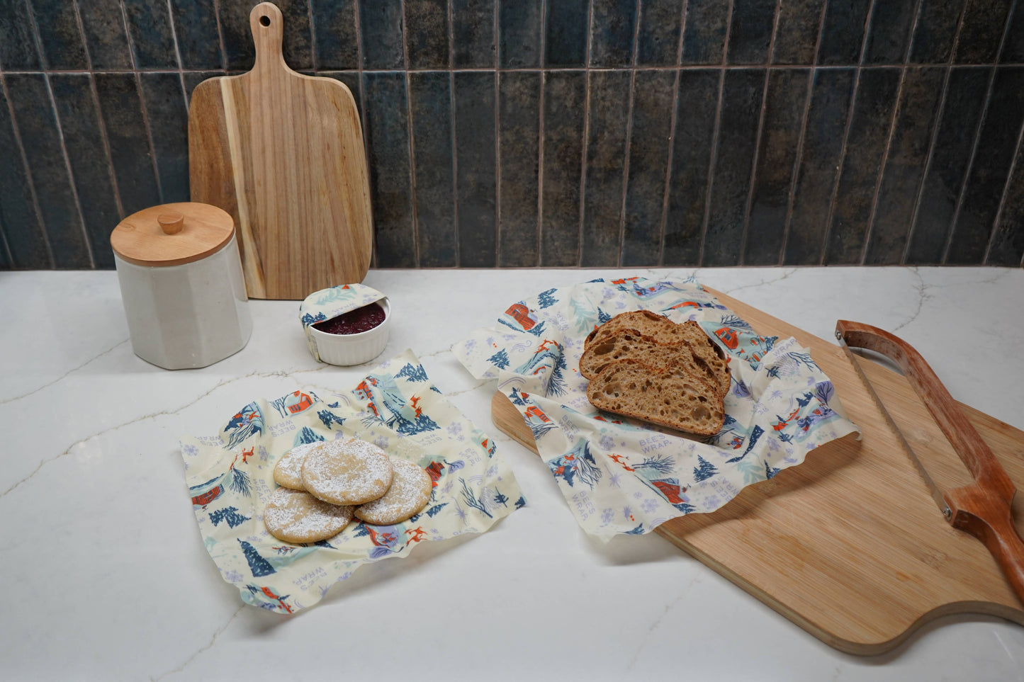 Bee's Wrap Assorted 3 Pack Reusable Beeswax Wrap -Snow Day