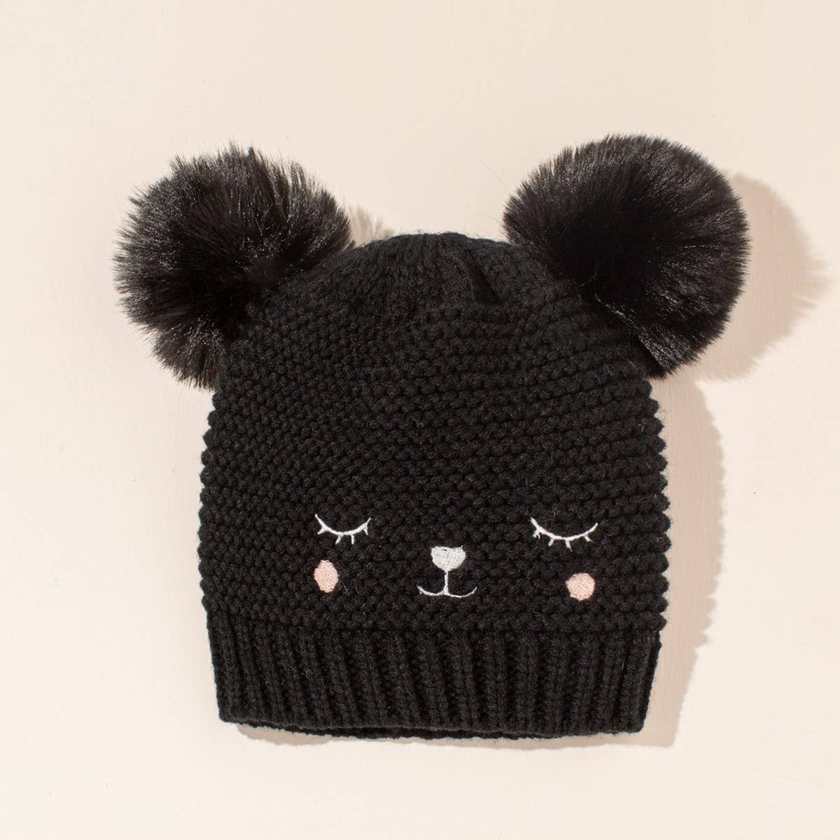 DOUBLE BALL CHILDREN'S KNITTED HAT