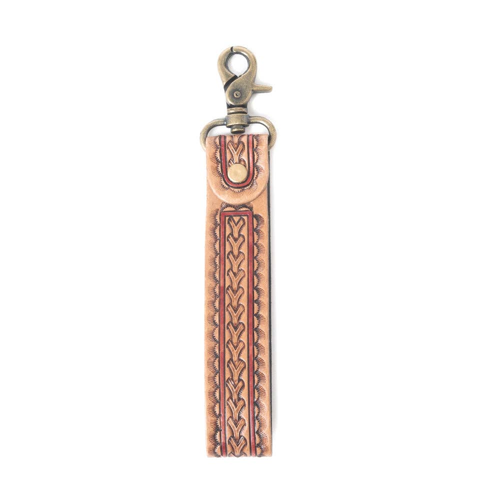 Bronco Loop Leather Key Fob in Brandy Oak