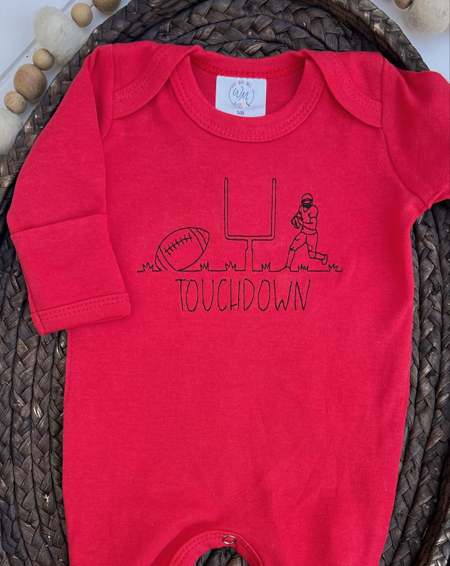 Baby Romper | Football Baby Outfit - Touchdown Red