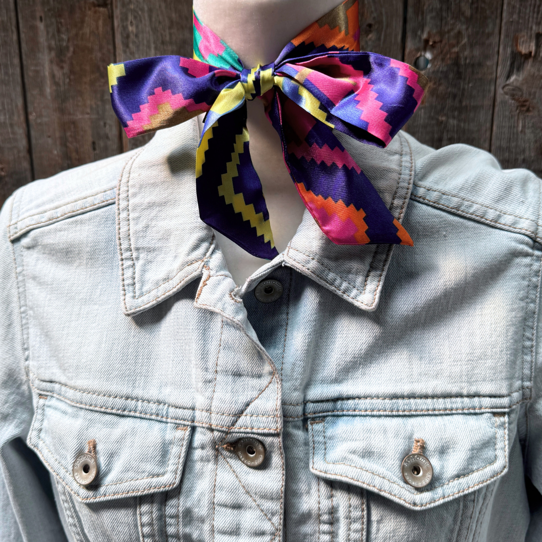 Multi Colored Western Skinny Mini Wild Rag Scarf / Cowgirl Necktie #TW313