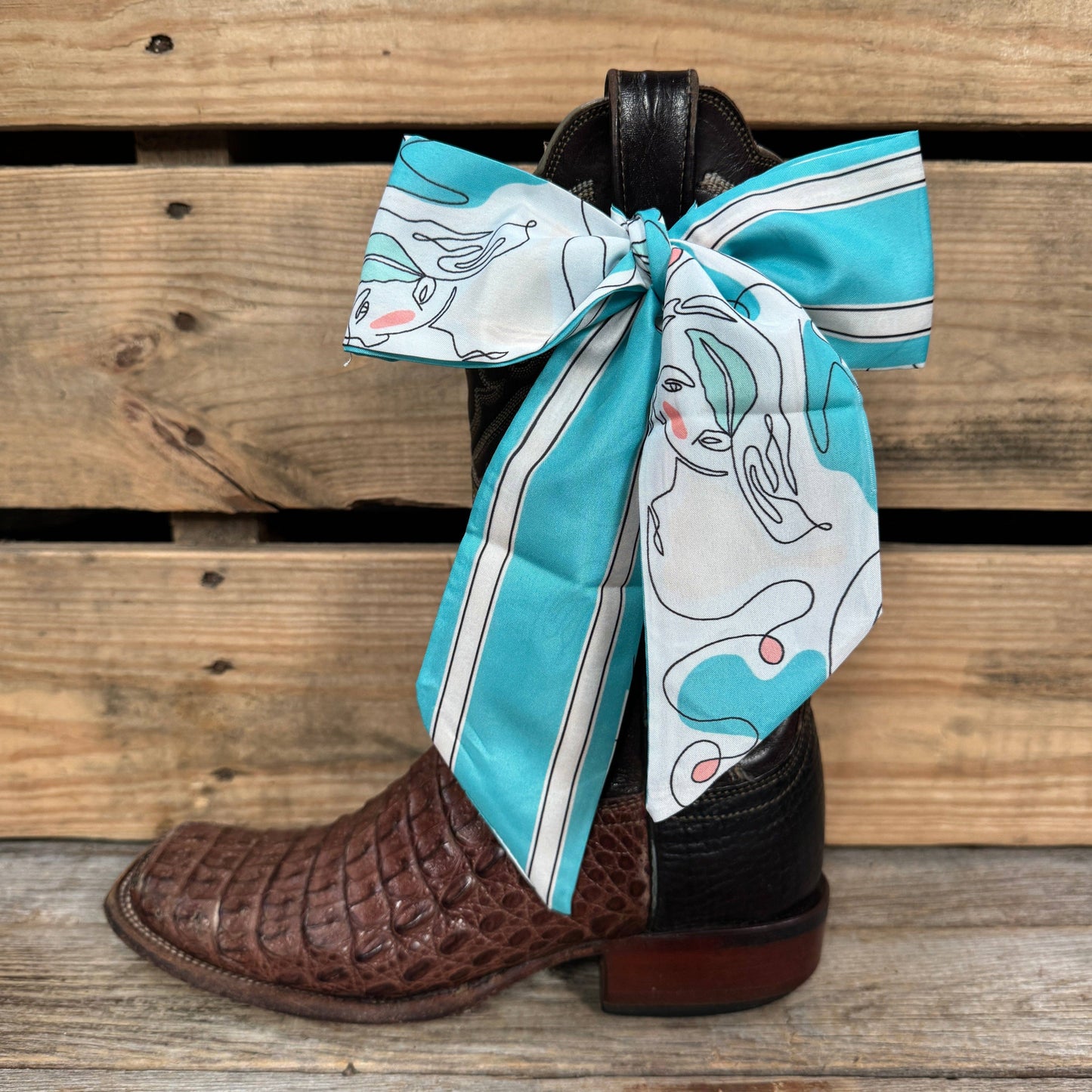 Turquoise Western Skinny Mini Wild Rag Scarf / Cowgirl Necktie #TW129