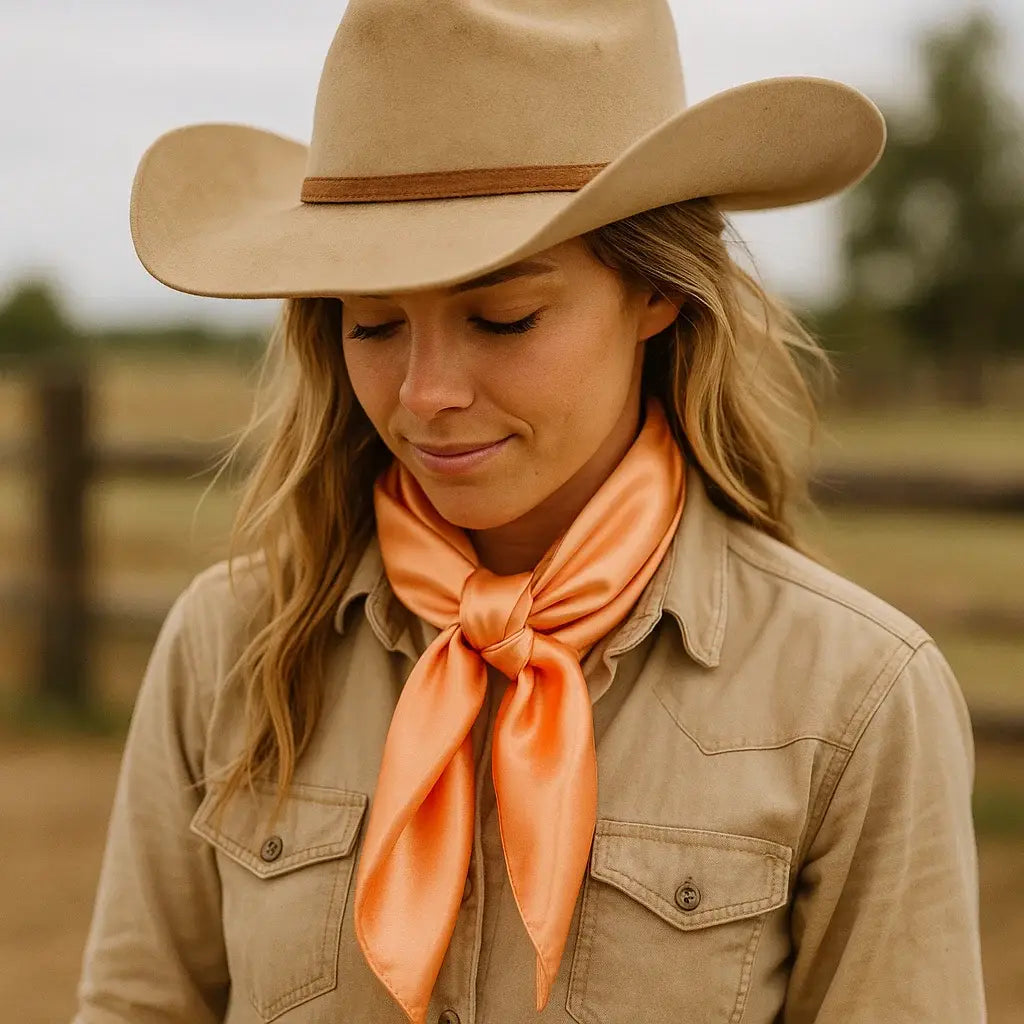 35X35" Solid Peach Wild Rag / Scarf WRS24