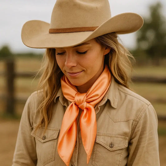35X35" Solid Peach Wild Rag / Scarf WRS24