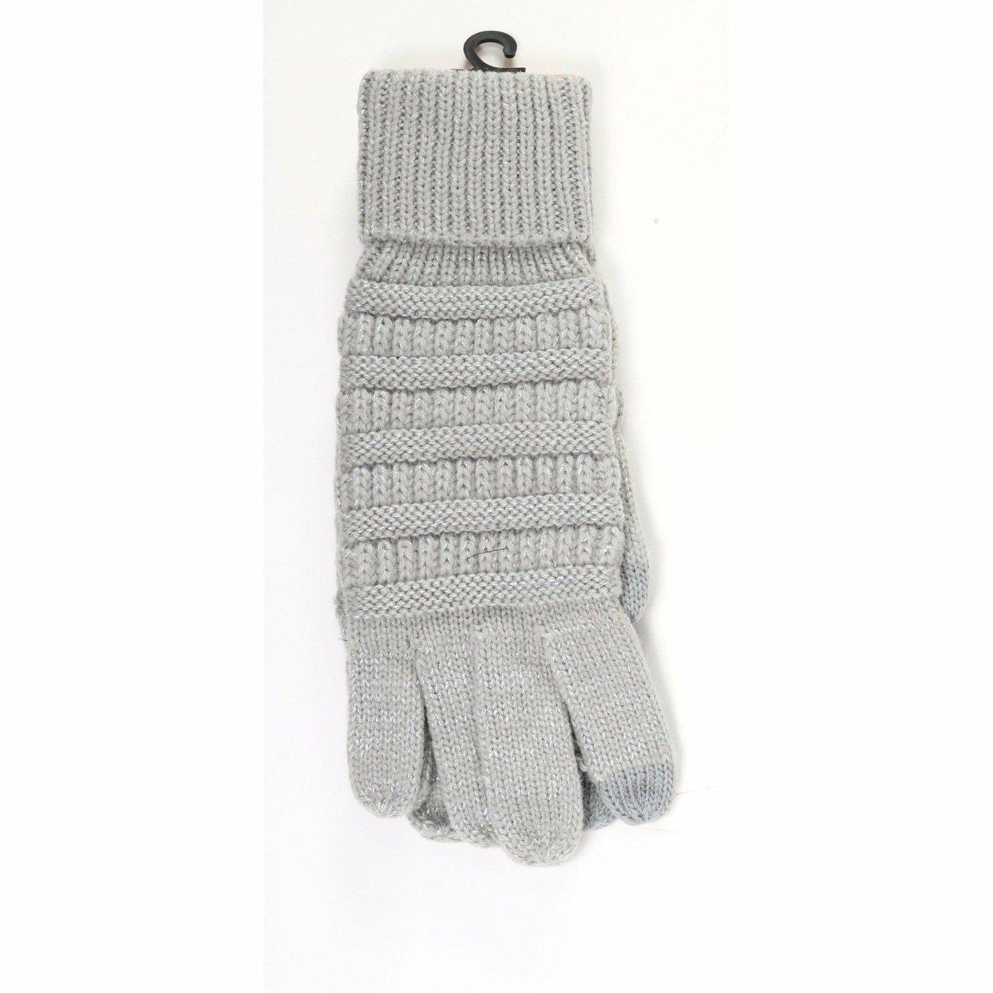 Metallic Cable Knit Women's CC Gloves