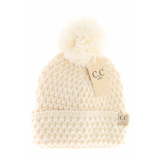 Kids' Bee Stitch Knit Pom C.C Beanie