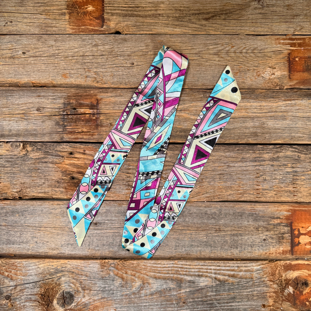 Blue and Purple Western Skinny Mini Wild Rag Scarf / Cowgirl Necktie #TW329
