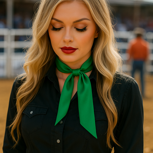 Green Western Skinny Mini Wild Rag Scarf / Cowgirl Necktie  #TW310