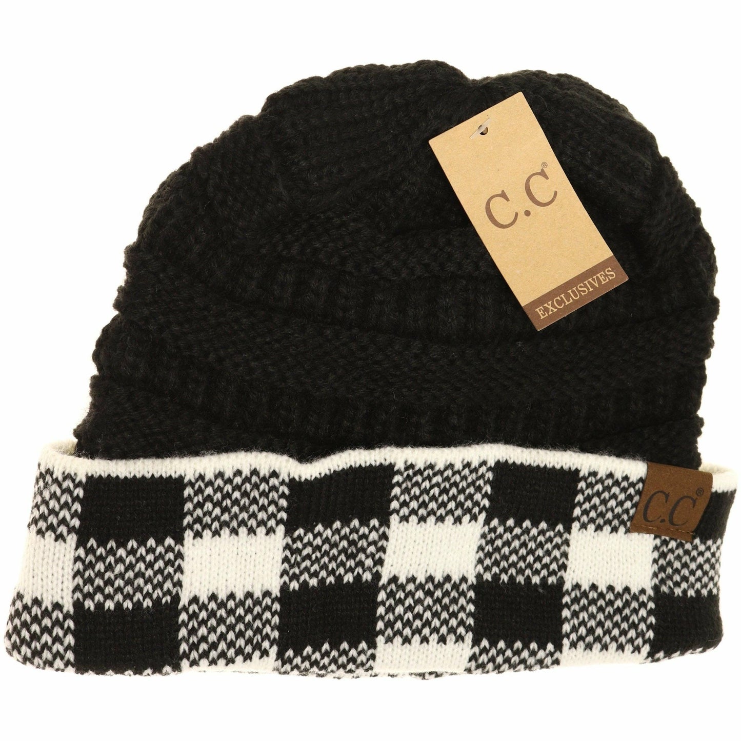 Buffalo Check Knit CC Beanie HAT82