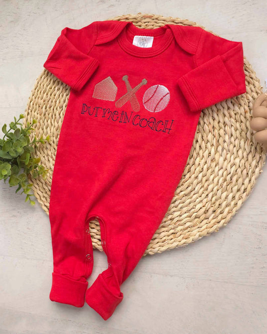 Baby Boy Baseball Romper | Put Me In Coach