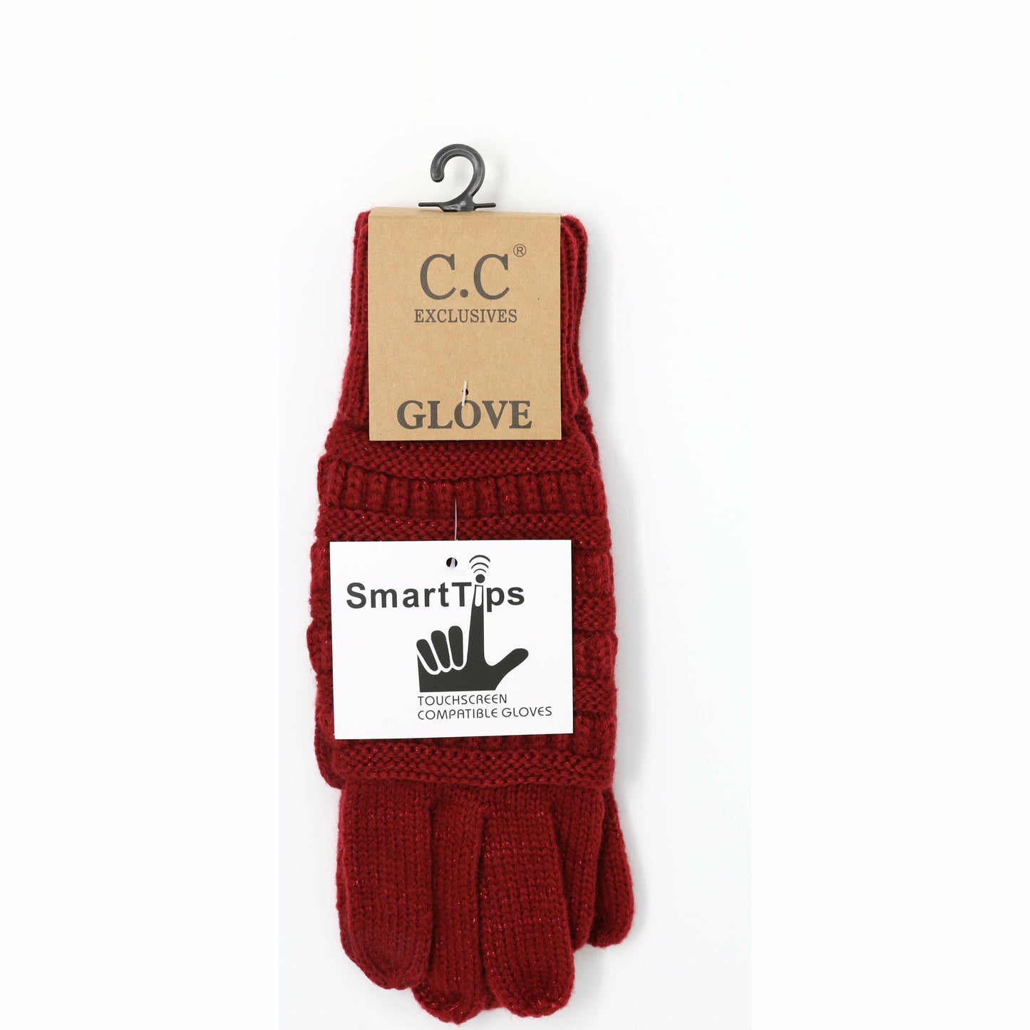 Metallic Cable Knit Women's CC Gloves