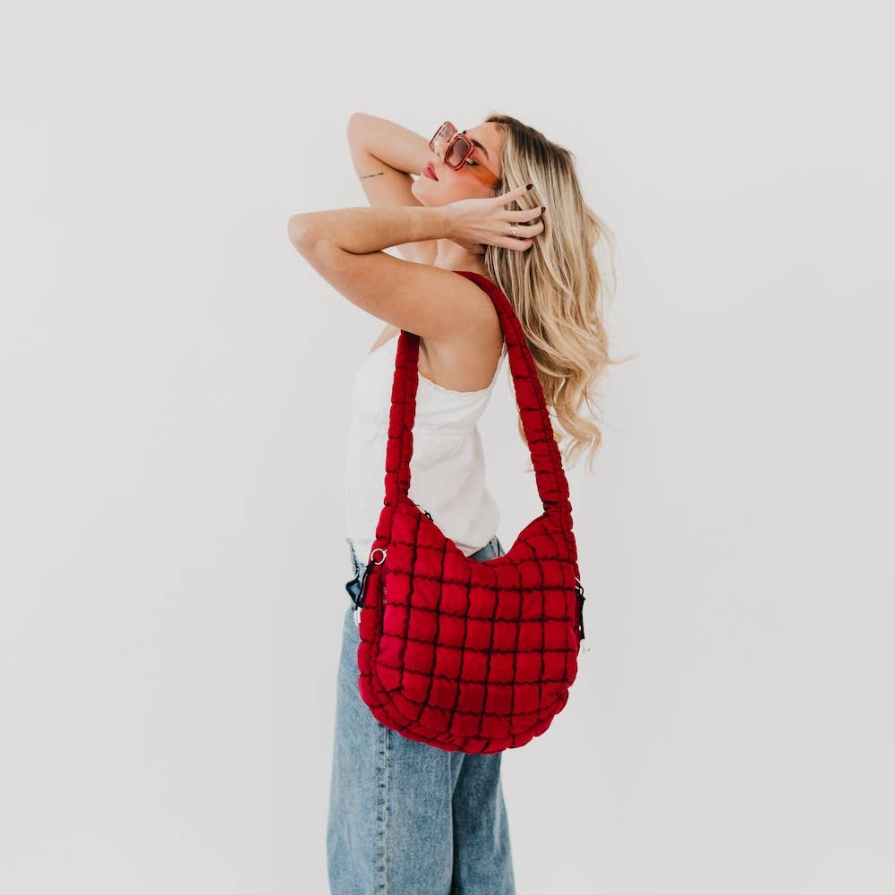 Carmen Quilted Hobo Tote Bag