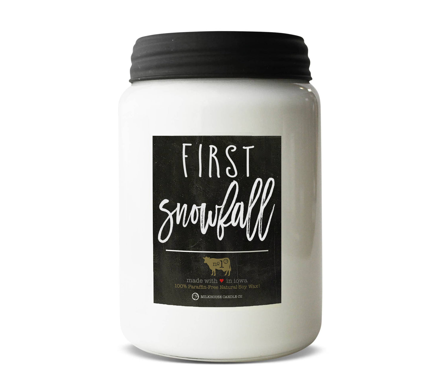 26 oz Farmhouse Jar Christmas Candle: First Snowfall