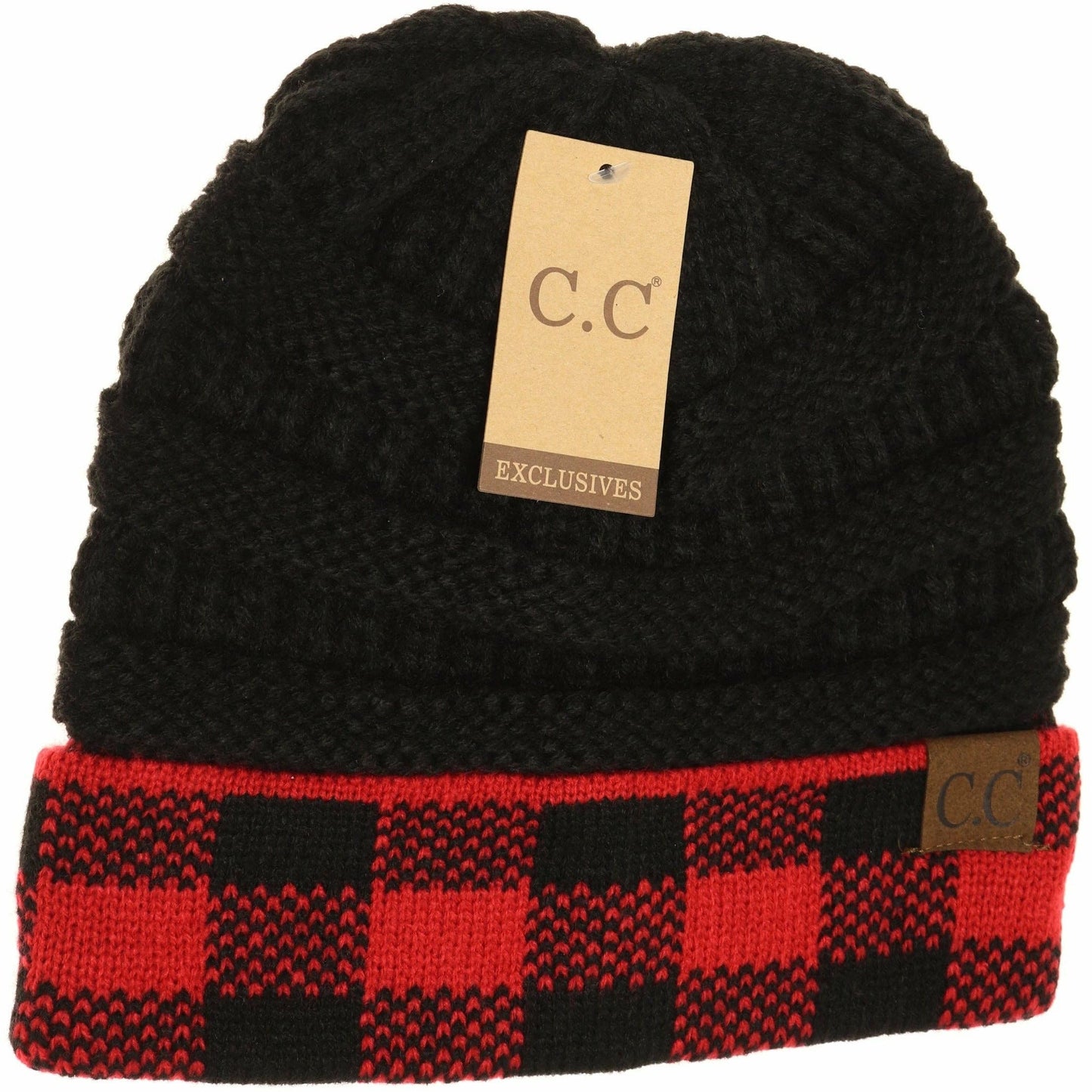 Buffalo Check Knit CC Beanie HAT82