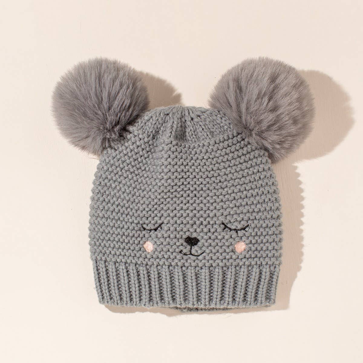 DOUBLE BALL CHILDREN'S KNITTED HAT