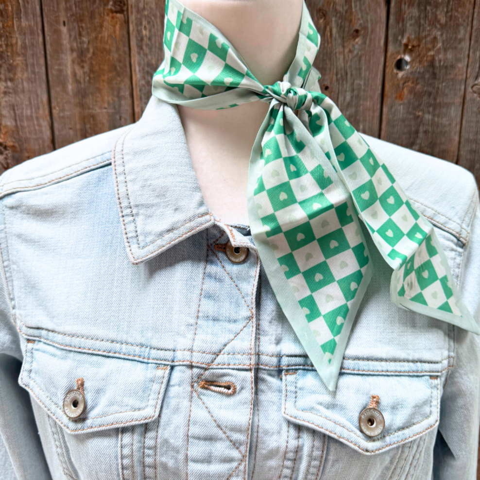 Green Western Skinny Mini Wild Rag Scarf / Cowgirl Necktie #TW109