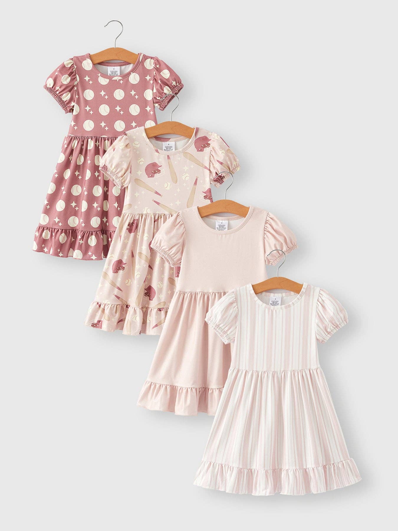 Baseball Striped Milk Silk 4-piece Dress Set